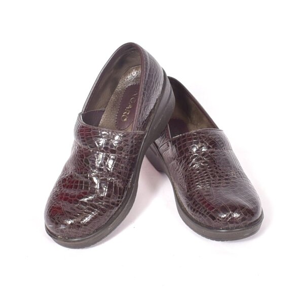 Ingaro Women’s Loafers Size 6M Brandy Croc Embossed Leather Slip-On Comfort Shoe - Picture 1 of 10